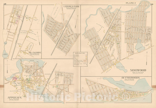 Historic Map : Atlas of Southern Rhode Island, Warwick 1895 Plate 002 , Vintage Wall Art