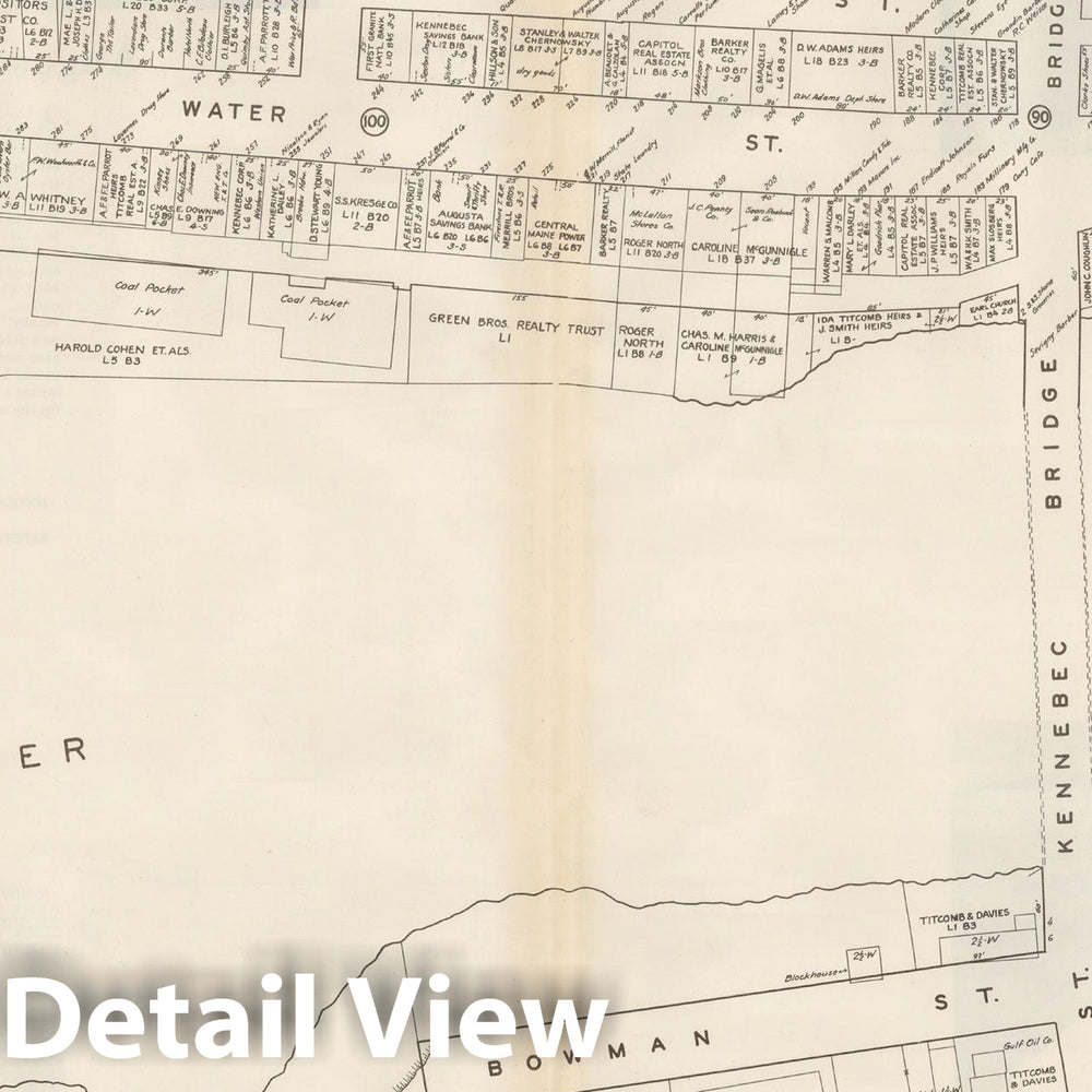 Historic Map : New England States Ed., Augusta 1946 , Nirenstein's National Preferred Real Estate Locations of Business Properties , Vintage Wall Art