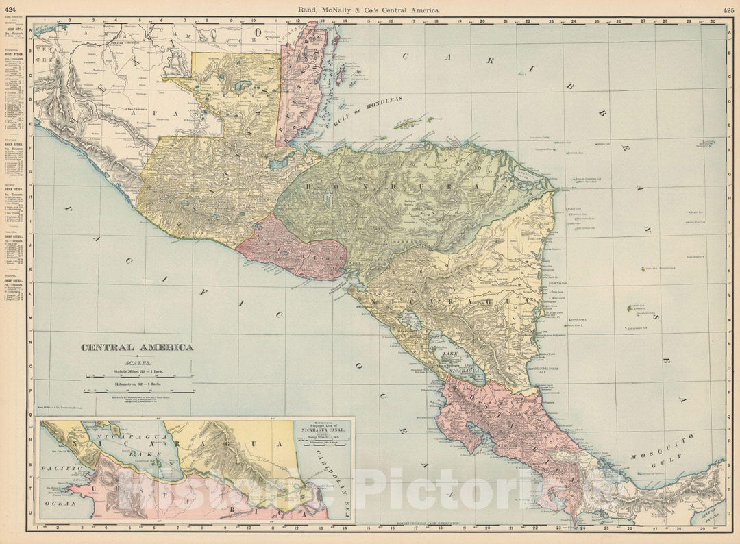 Historic Map : North America 1903 , Rand McNally Business Atlas , v2, Vintage Wall Art