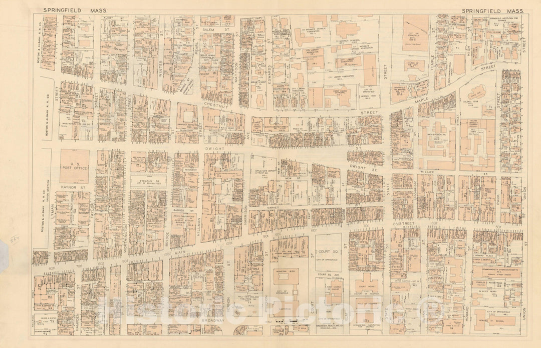 Historic Map : New England States Ed., Springfield 1946 , Nirenstein's National Preferred Real Estate Locations of Business Properties , Vintage Wall Art