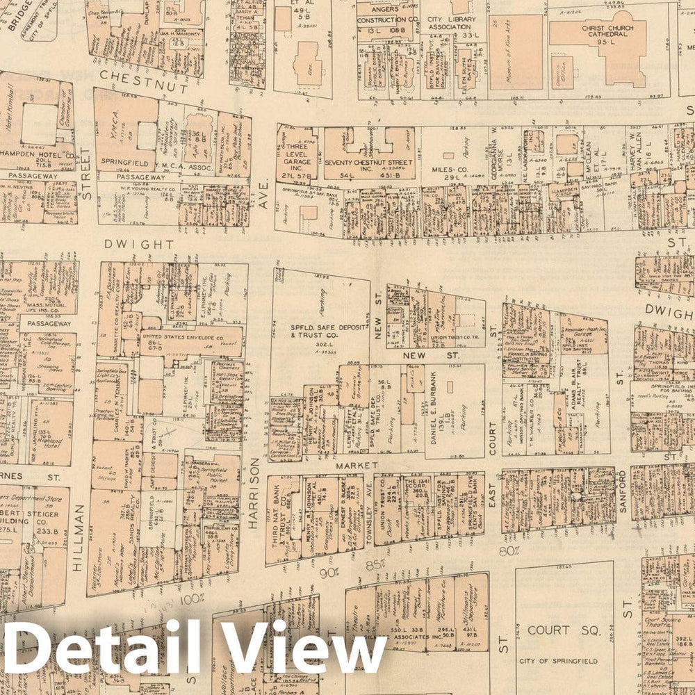 Historic Map : New England States Ed., Springfield 1946 , Nirenstein's National Preferred Real Estate Locations of Business Properties , Vintage Wall Art