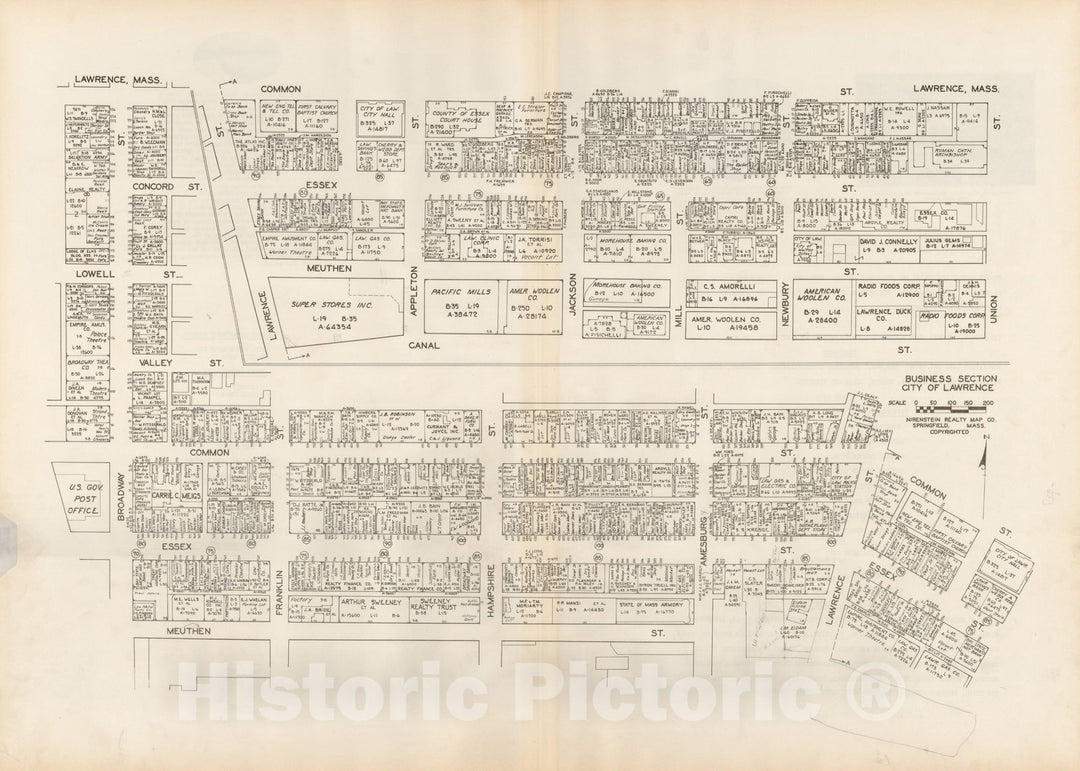 Historic Map : New England States Ed., Lawrence 1946 , Nirenstein's National Preferred Real Estate Locations of Business Properties , Vintage Wall Art