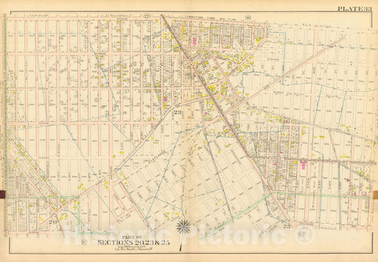 Historic Map : Vol. 2, Brooklyn 1907 Plate 033 , Atlas Borough of Brooklyn , Vintage Wall Art