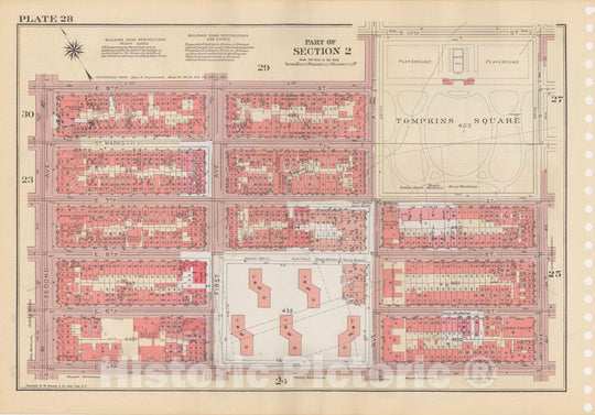 Historic Map : Manhattan Land Book 1955 - Updated Through Nov 7th, New York City 1975 Plate 028 , Vintage Wall Art