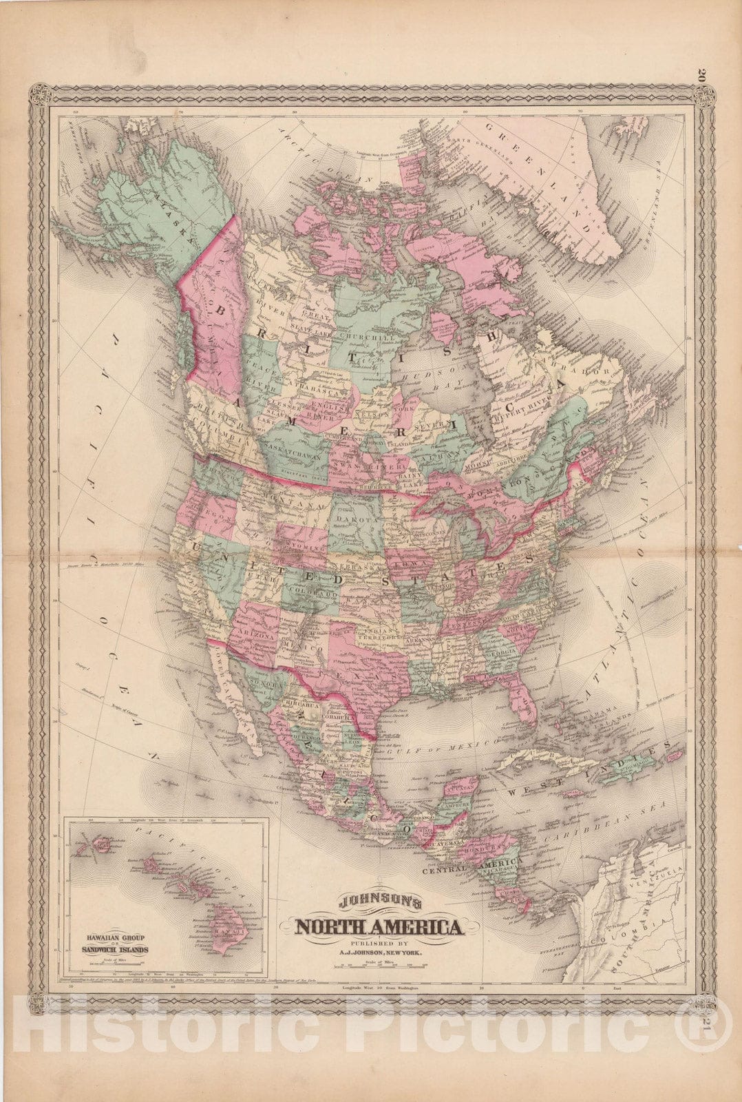 Historic Map : Family Atlas World, North America 1873 , Vintage Wall Art