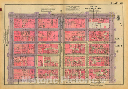 Historic Map : Atlas City of New York, Borough of Manhattan, Volume Two, 14th Street to 59th Street, Manhattan 1928 Plate 025 , Vintage Wall Art