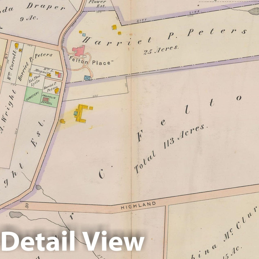 Historic Map : Atlas of Delaware County, West of Ridley Creek, Vol. Two, Chester City 1913 Plate 037 , Vintage Wall Art