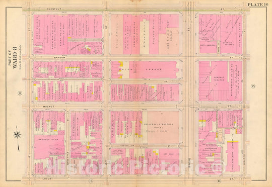 Historic Map : Philadelphia 1908 Plate 016 , Vintage Wall Art