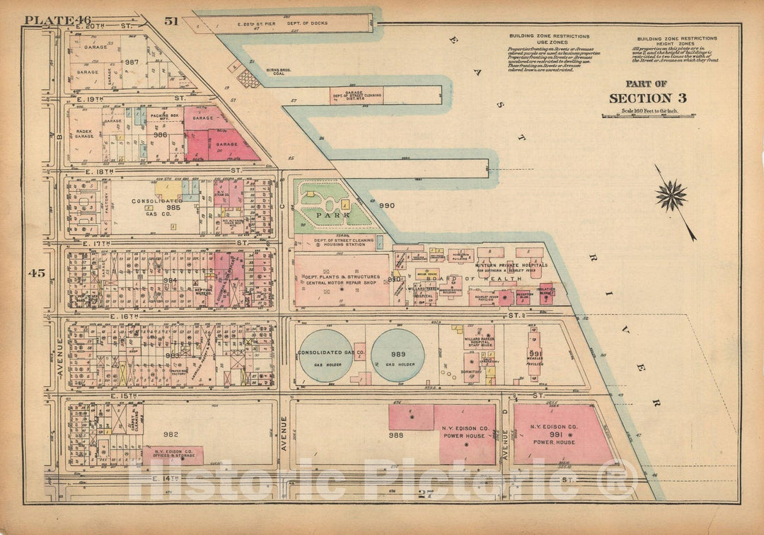 Historic Map : Land Book of the Borough of Manhattan, City of NY, Manhattan 1925 Plate 046 , Vintage Wall Art