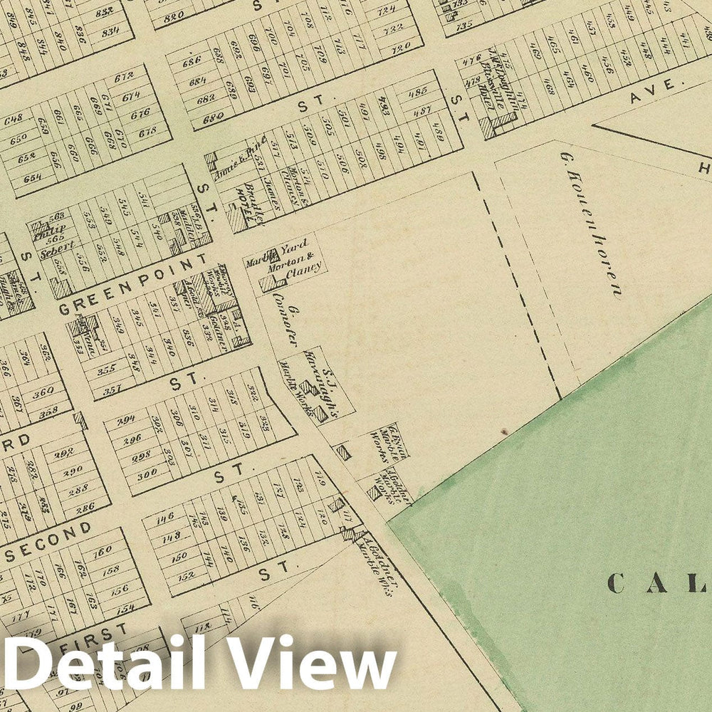 Historic Map : Atlas of Long Island, New York, Long Island City & Queens 1873 , v4, Vintage Wall Art