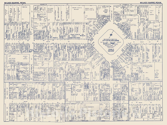 Historic Map : States of PA, VA & WV, Wilkes Barre 1950 , Nirenstein's Real Estate Atlas , Vintage Wall Art