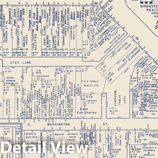 Historic Map : States of PA, VA & WV, Wilkes Barre 1950 , Nirenstein's Real Estate Atlas , Vintage Wall Art