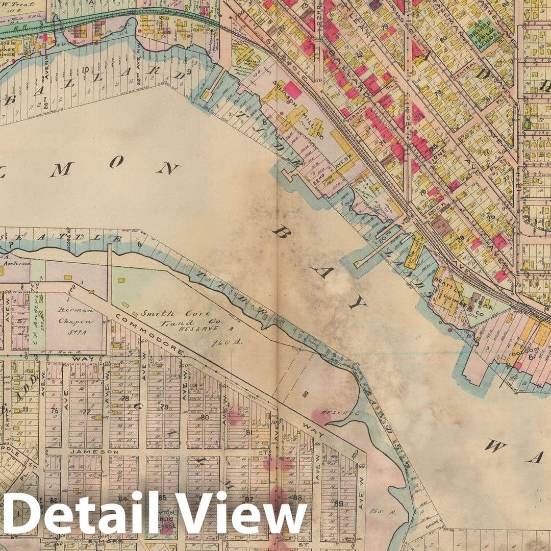 Historic Map : Real Estate Atlas of Surveys of Seattle, Seattle 1912 Plate 014 , Vintage Wall Art