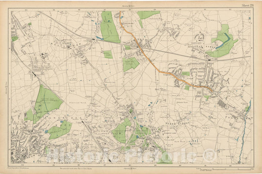 Historic Map : Europe, London 1910 Sheet 23 , Vintage Wall Art