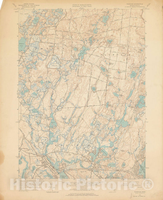 Historic Map : USGS 7.5 Minute Sheets and Quadrangles, Carver & Plymouth & Wareham 1957 Topographic Map , Vintage Wall Art