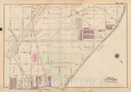 Historic Map : Atlas City of Philadelphia 35th Ward, Philadelphia 1927 Plate 004 , Vintage Wall Art