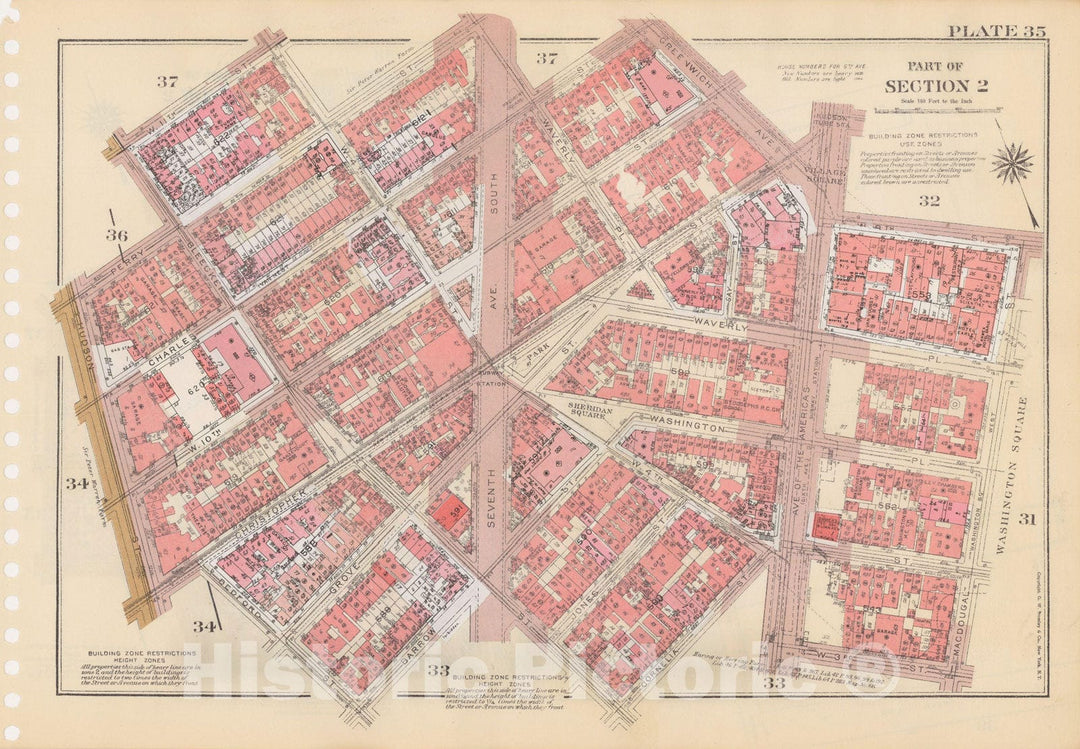 Historic Map : Manhattan Land Book 1955 - Updated Through Nov 7th, New York City 1975 Plate 035 , Vintage Wall Art