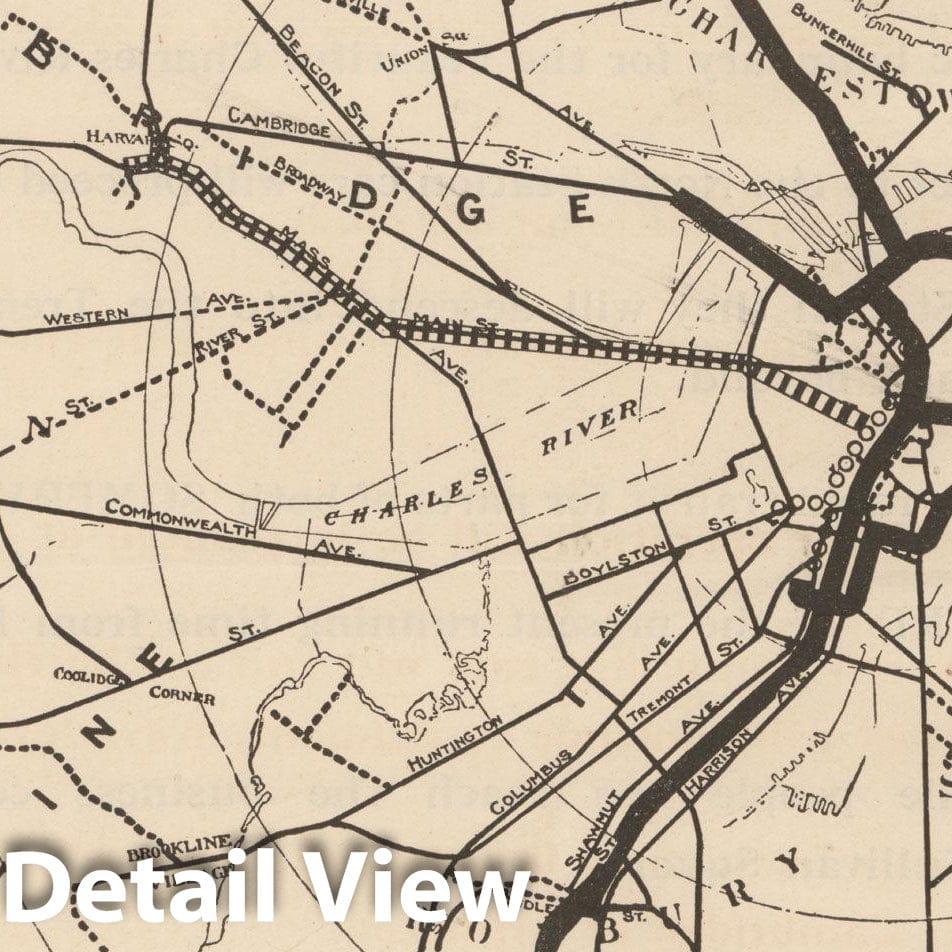 Historic Map : Boston Elevated Railway Co. Informational Maps, Map 7: Lines Under Construction 1910 Transit Railroad Catography , Vintage Wall Art