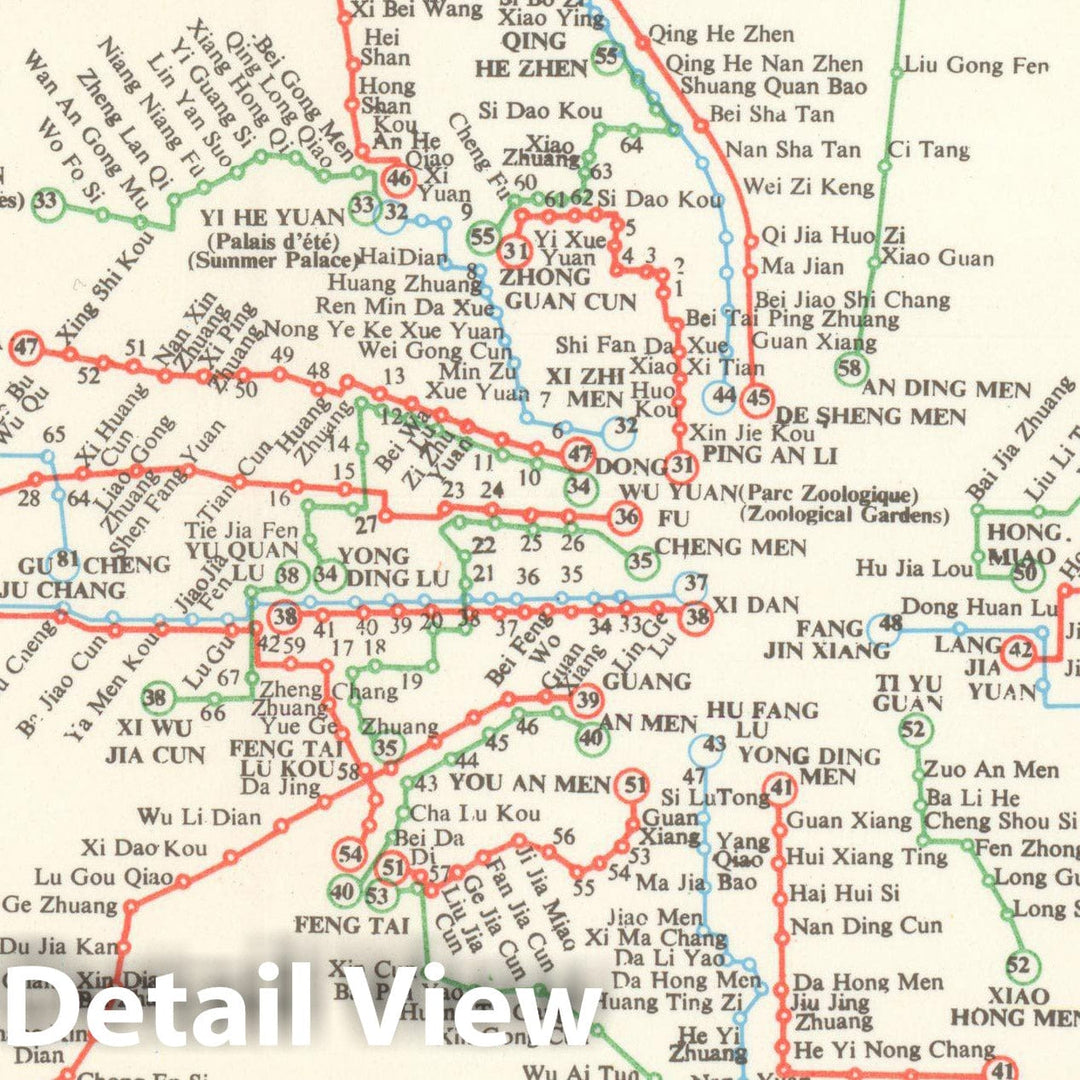 Historic Map : Peking Suburban Lines Transit Railroad Catography , Vintage Wall Art