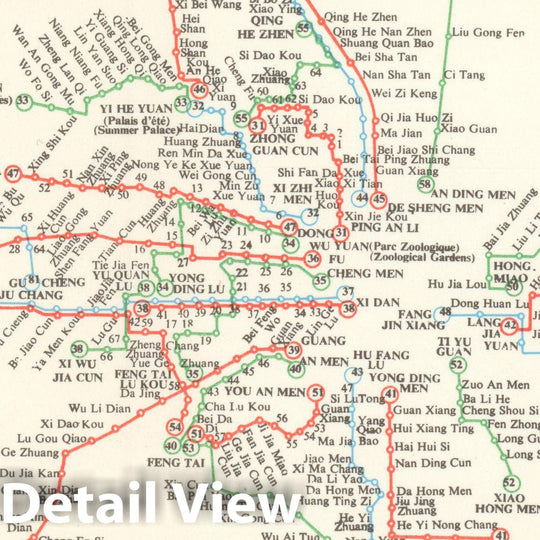 Historic Map : Peking Suburban Lines Transit Railroad Catography , Vintage Wall Art