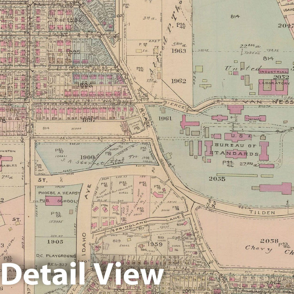 Historic Map : Atlas of Washington D.C. Volume 3 (Outer NW), Washington 1937 Plate 028 , Vintage Wall Art