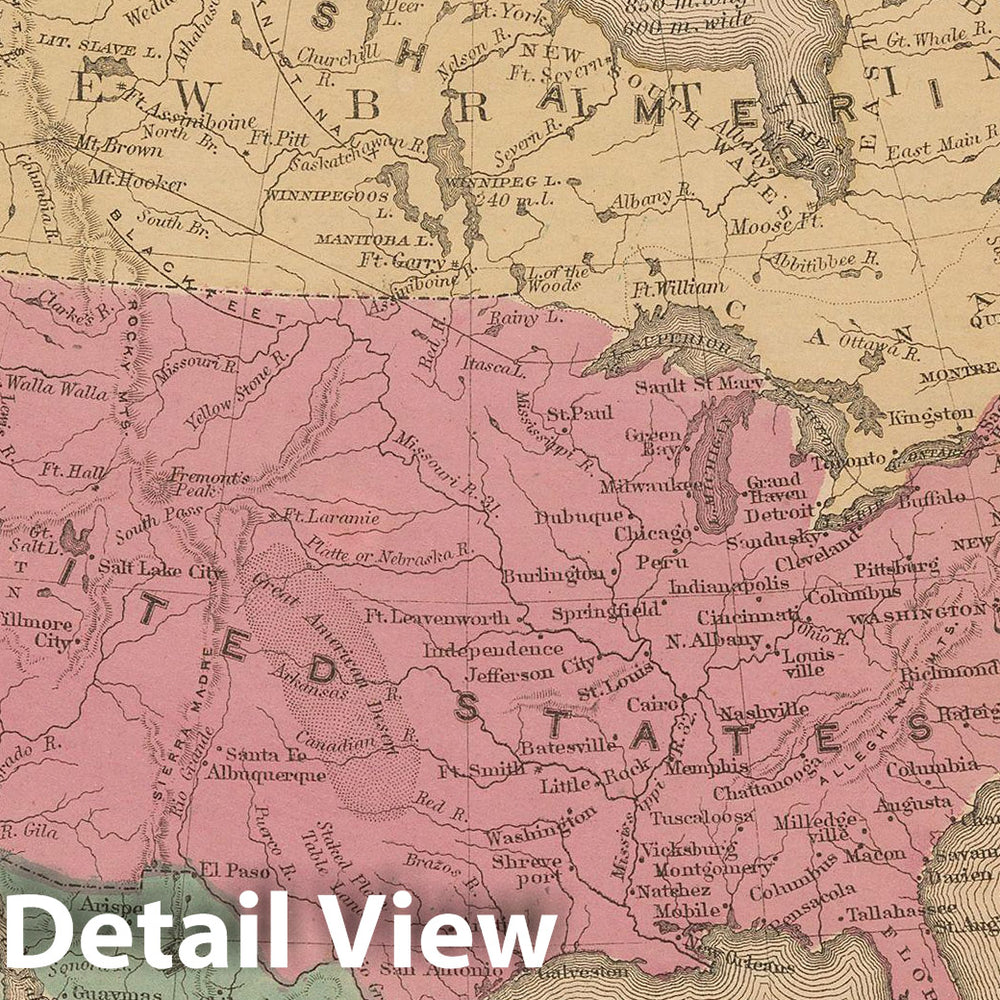 Historic Map : McNally's Improved System of Geography, North America 1856 , v2, Vintage Wall Art