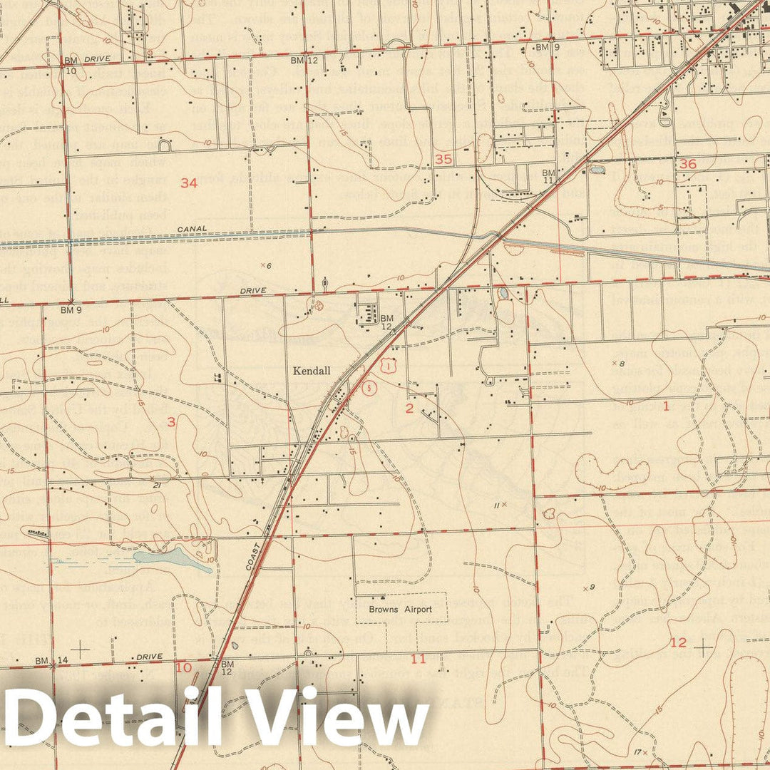 Historic Map : USGS 7.5 Minute Sheets and Quadrangles, Coral Gables & Miami & South Miami 1950 Topographic Map , Vintage Wall Art