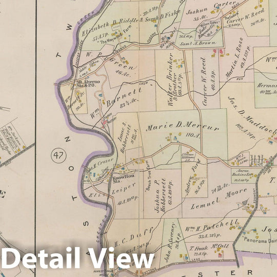 Historic Map : Atlas of Delaware County, West of Ridley Creek, Vol. Two, Middletown 1913 Plate 048 , Vintage Wall Art