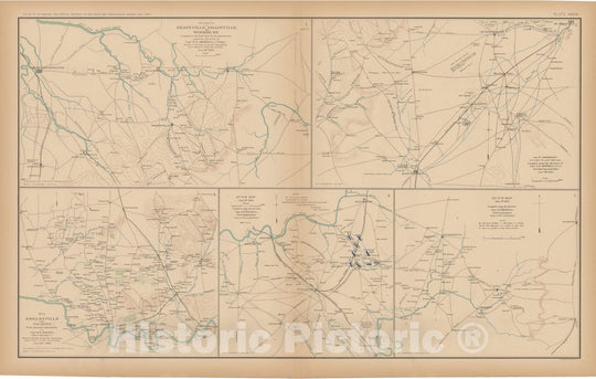 Historic Map : Civil War Atlas of the Union and Confederate Armies, Battles in TN 1895 , Vintage Wall Art