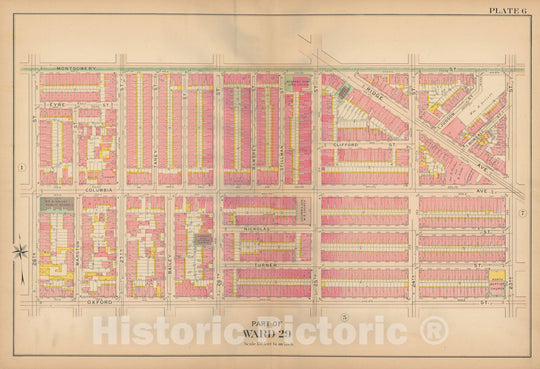 Historic Map : Philadelphia 1907 Plate 006 , Atlas 20th and 29th Wards of the City of Philadelphia , Vintage Wall Art