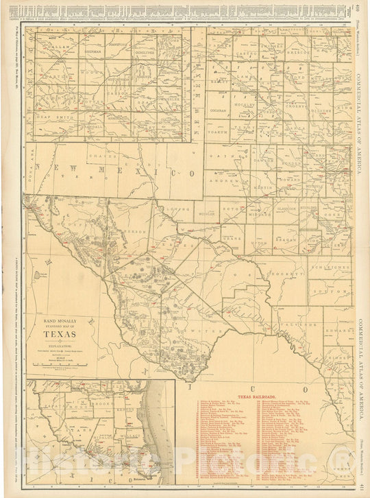 Historic Map : Texas 1925 , v4, Vintage Wall Art