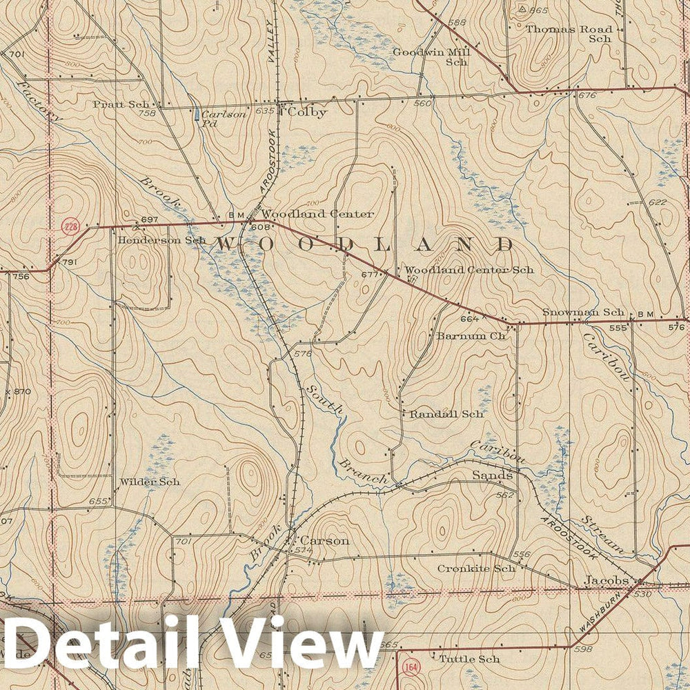 Historic Map : USGS 7.5 Minute Sheets and Quadrangles, Caribou & New Sweden & Washburn & Woodland 1943 Topographic Map , Vintage Wall Art