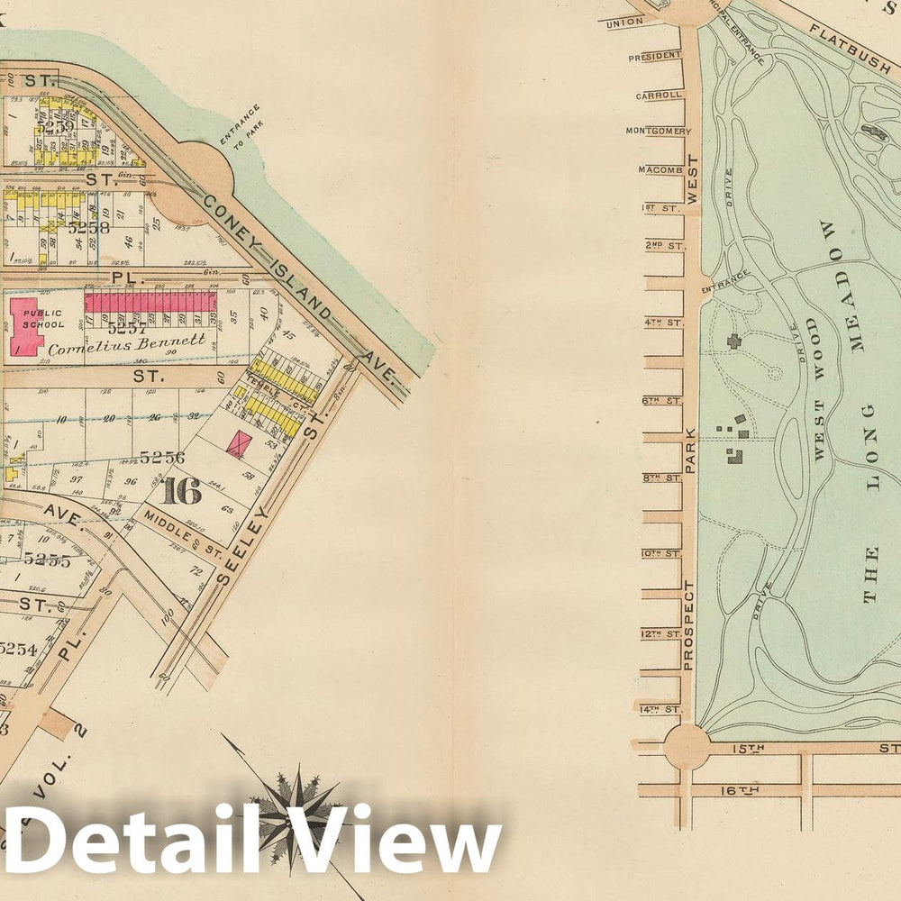 Historic Map : Vol. 1, Brooklyn 1908 Plate 036 , Atlas Borough of Brooklyn , Vintage Wall Art