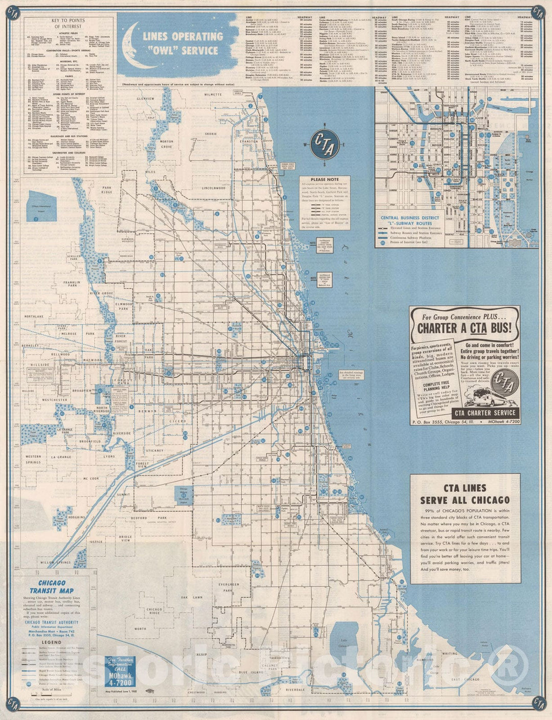 Historic Map : Chicago Transit Maps, Transit Map 1952 Railroad Catography , Vintage Wall Art