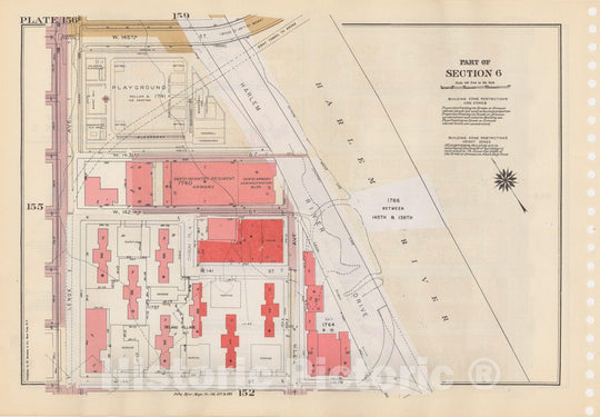 Historic Map : Manhattan Land Book 1955 - Updated Through Nov 7th, New York City 1975 Plate 156 , Vintage Wall Art