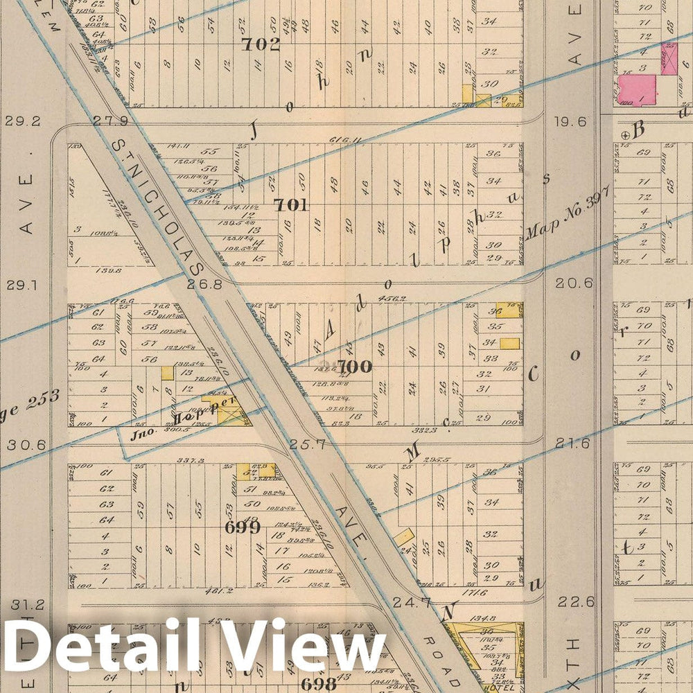 Historic Map : Atlas City of New York, Vol 2 ... 12th Ward, 2nd Ed., Manhattan 1884 Plate 018 , Vintage Wall Art