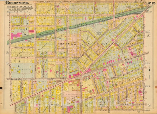 Historic Map : Atlas City of Rochester New York, Rochester 1910 Plate 017 , Vintage Wall Art