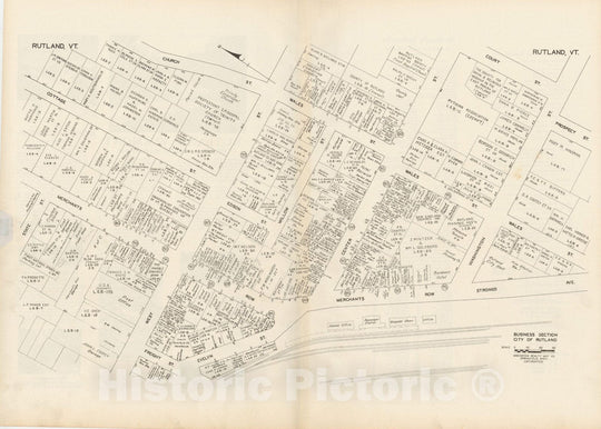 Historic Map : New England States Ed., Rutland 1946 , Nirenstein's National Preferred Real Estate Locations of Business Properties , Vintage Wall Art