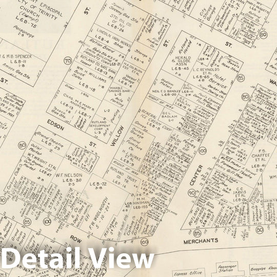 Historic Map : New England States Ed., Rutland 1946 , Nirenstein's National Preferred Real Estate Locations of Business Properties , Vintage Wall Art