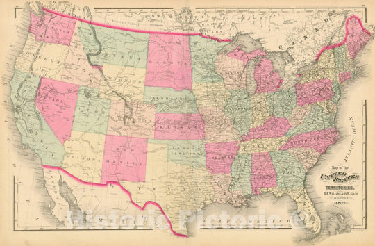 Historic Map : Official Topographical Atlas of Massachusetts, United States 1871 , Vintage Wall Art