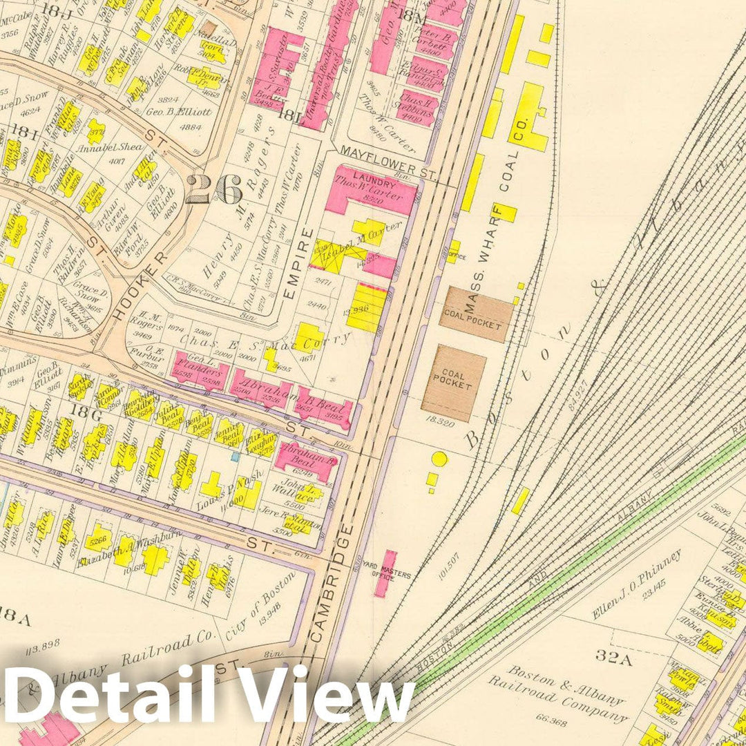 Historic Map : Atlas City of Boston, Wards 25 & 26 Brighton, Allston & Brighton 1916 Plate 023 , Vintage Wall Art