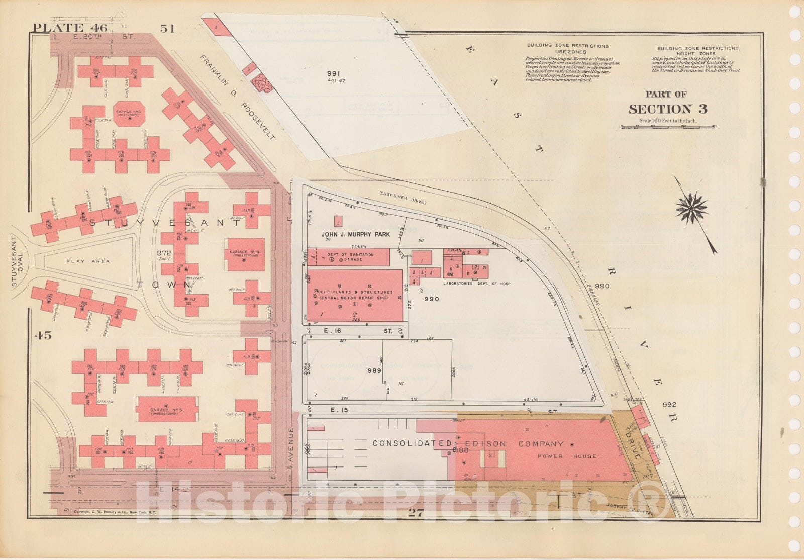 Historic Map : Manhattan Land Book 1955 - Updated Through Nov 7th, New York City 1975 Plate 046 , Vintage Wall Art