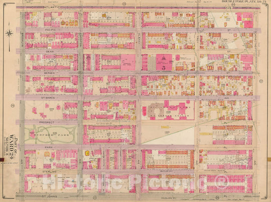 Historic Map : Brooklyn 1904 Plate 023 , Atlas Borough of Brooklyn , Vintage Wall Art