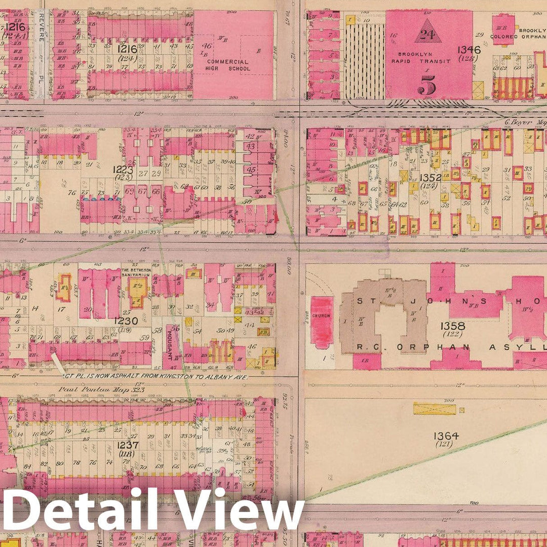 Historic Map : Brooklyn 1904 Plate 023 , Atlas Borough of Brooklyn , Vintage Wall Art