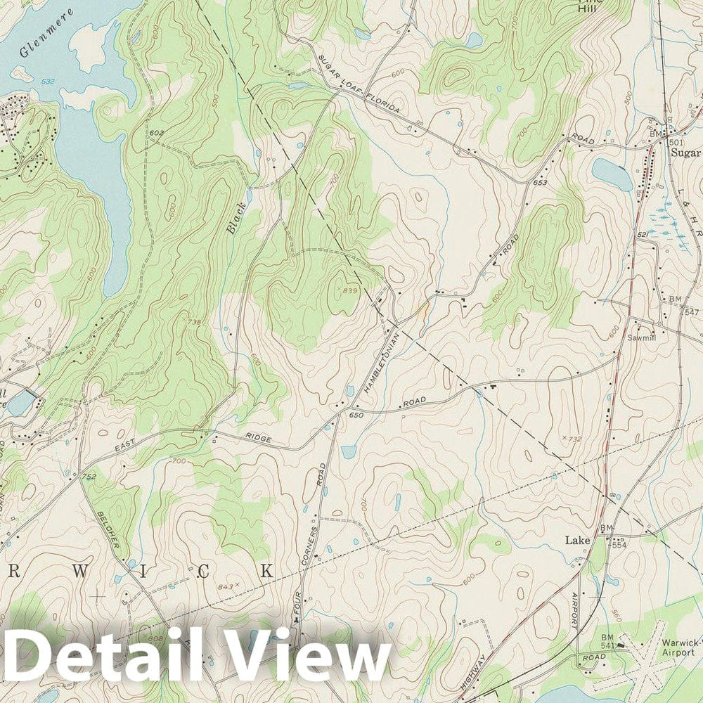 Historic Map : USGS 7.5 Minute Sheets and Quadrangles, Chester & Goshen & Warwick 1976 Topographic Map , Vintage Wall Art