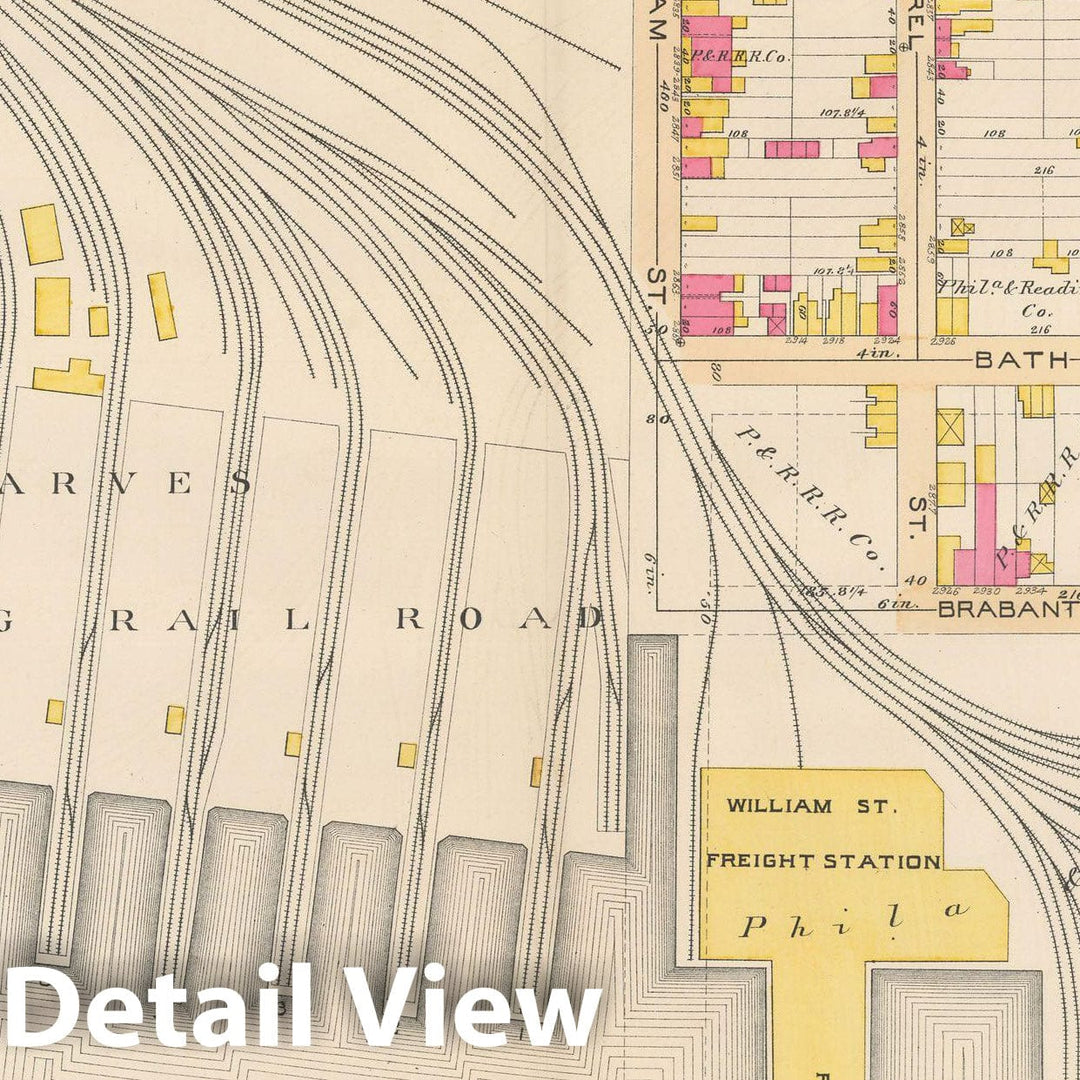 Historic Map : Atlas City of Philadelphia Volume 9 25th and 33rd Wards, Philadelphia 1891 Plate 006 , Vintage Wall Art