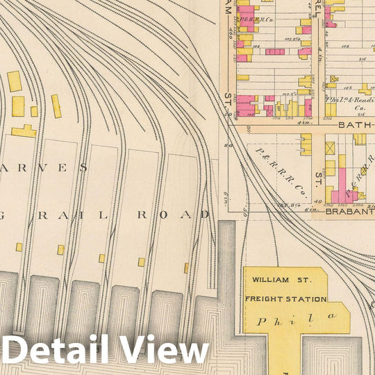 Historic Map : Atlas City of Philadelphia Volume 9 25th and 33rd Wards, Philadelphia 1891 Plate 006 , Vintage Wall Art