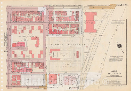 Historic Map : Manhattan Land Book 1955 - Updated Through Nov 7th, New York City 1975 Plate 131 , Vintage Wall Art