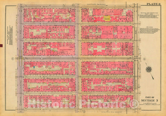 Historic Map : Atlas City of New York, Borough of Manhattan, Volume Two, 14th Street to 59th Street, Manhattan 1928 Plate 008 , Vintage Wall Art