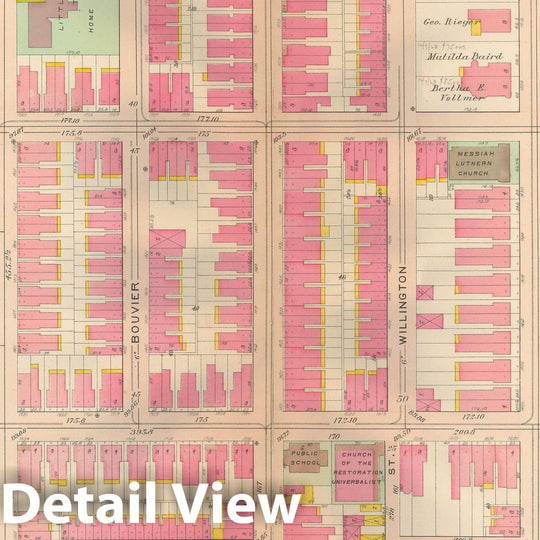 Historic Map : Philadelphia 1907 Plate 011 , Atlas 20th and 29th Wards of the City of Philadelphia , Vintage Wall Art